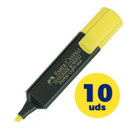 Faber Castell Textliner 48 Marcador Fluorescente Amarillo (Set de 10) Faber Castell Textliner 48 Marcador Fluorescente Amarillo (Set de 10)